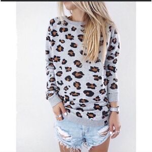 Beau Hudson leopard sweater medium